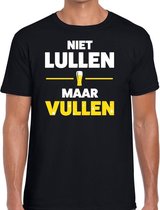 Niet Lullen maar Vullen tekst t-shirt zwart heren L