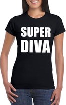 Super diva tekst t-shirt zwart dames L