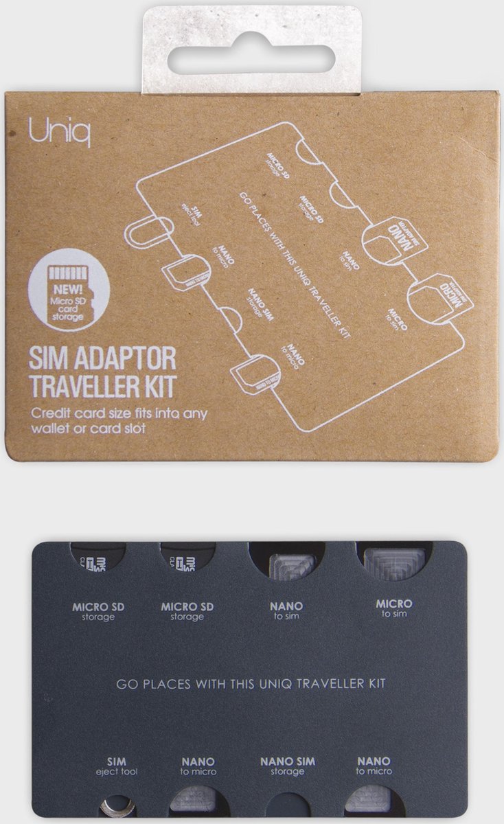 Credit Card formaat - Micro sim en nano sim adapter storage / adapter