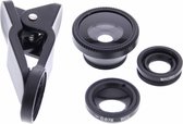 Zwarte Universal Clip Lens macro / fish eye / wide angle