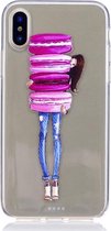 Shop4 - iPhone X / Xs Hoesje - Zachte Back Case Macarons Transparant
