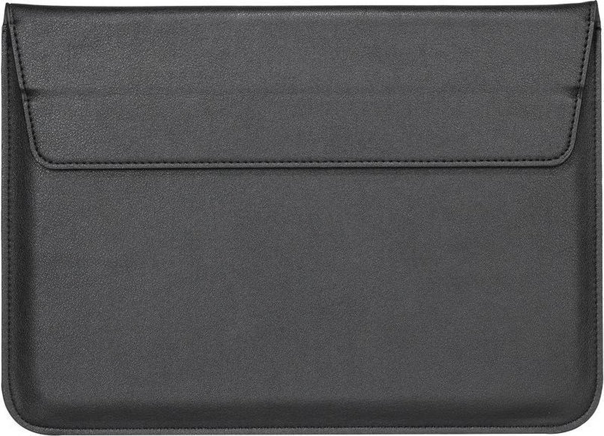 Shop4 - MacBook Air 13 inch (2018) Hoes - Sleeve met Stand Lychee Zwart