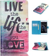 iCarer Live the life wallet case hoesje Huawei Ascend G6