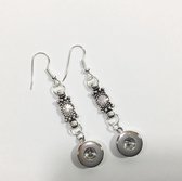 Oorbellen voor mini click buttons met kristal