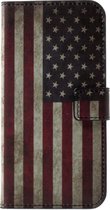 Shop4 - iPhone X / Xs Hoesje - Wallet Case Vintage Amerikaanse Vlag