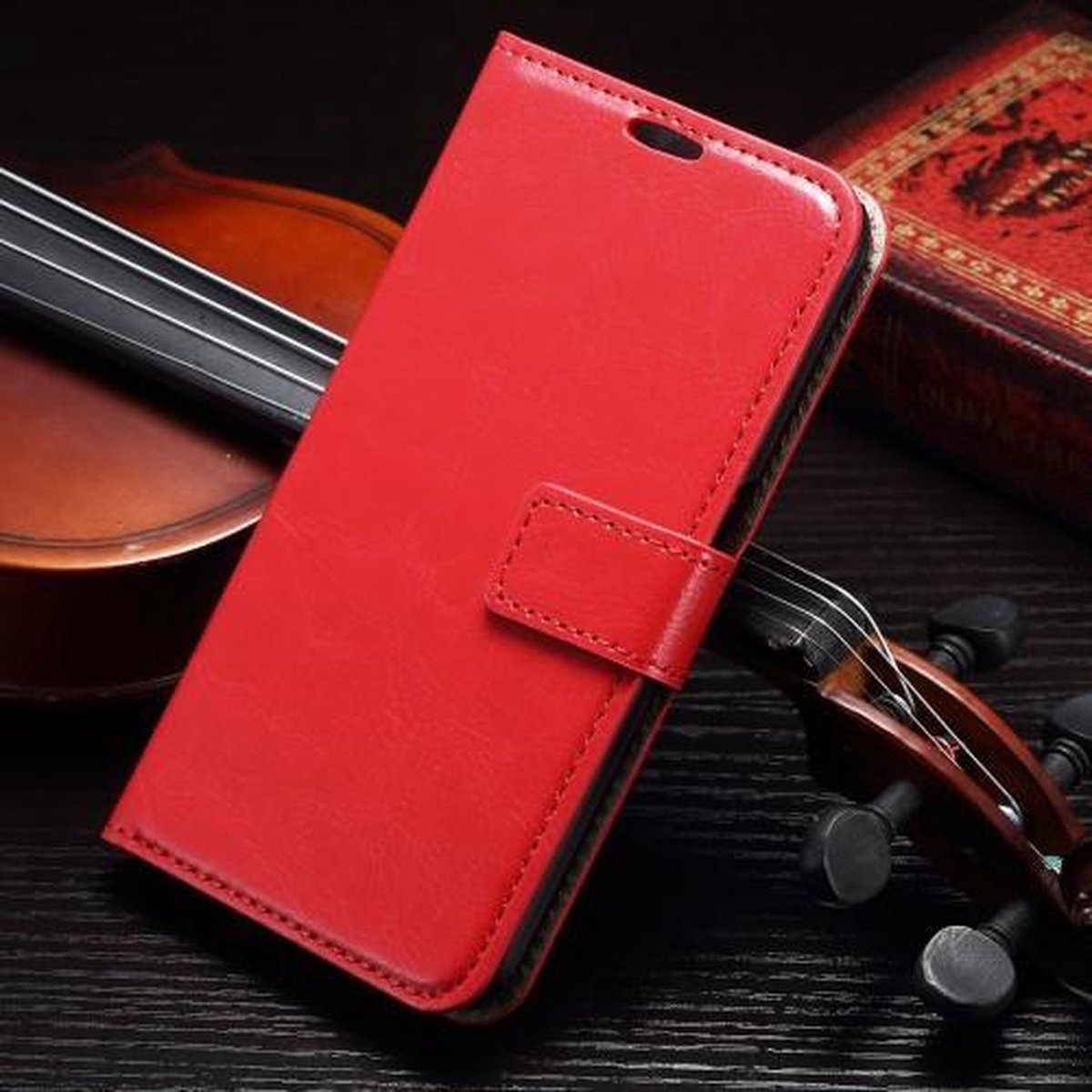 Cyclone cover wallet case hoesje HTC 10 rood