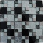 Mozaiek tegel zwart wit zilver