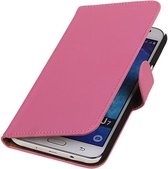 Samsung Galaxy J7 Effen Booktype Wallet Hoesje Roze - Cover Case Hoes