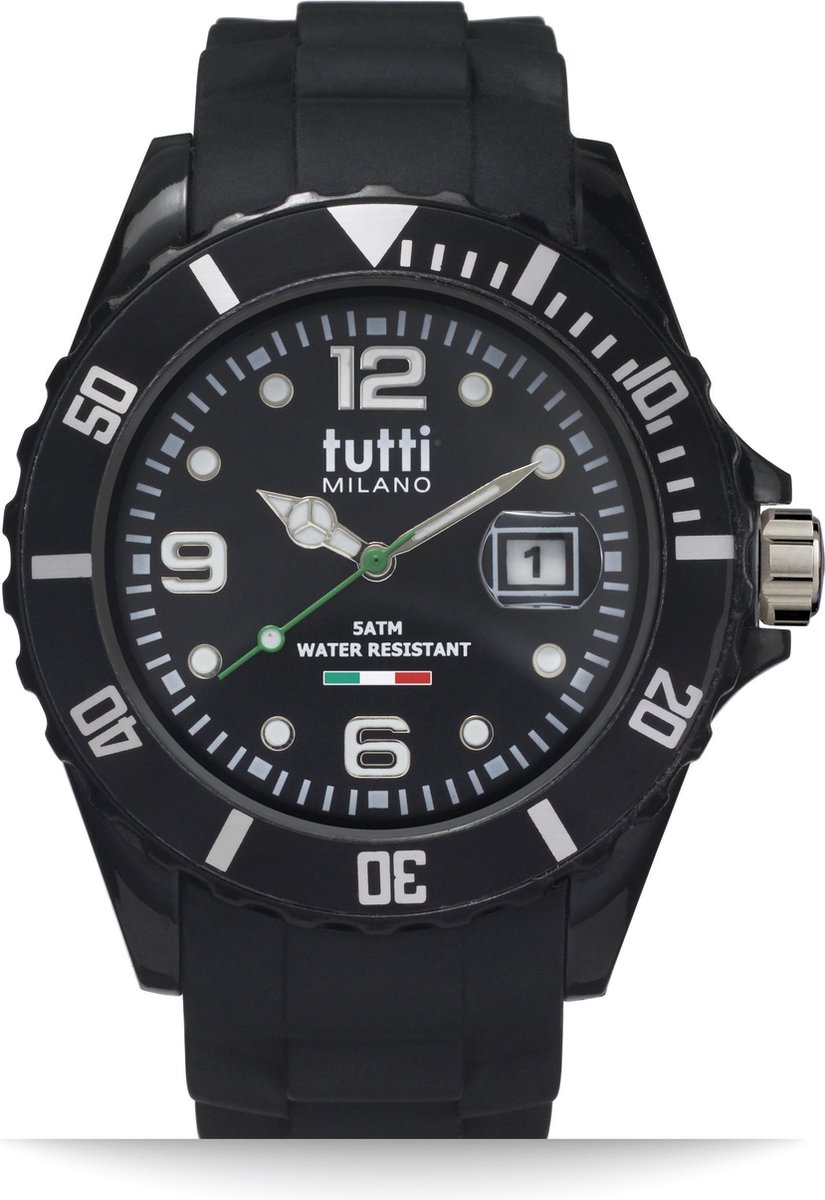 Tutti Milano TM002NO- Horloge - 42.5 mm - Zwart - Collectie Pigmento