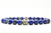 Beaddhism - Armband - Lapis - Buddha - Sterling Zilver - 8 mm - 20 cm