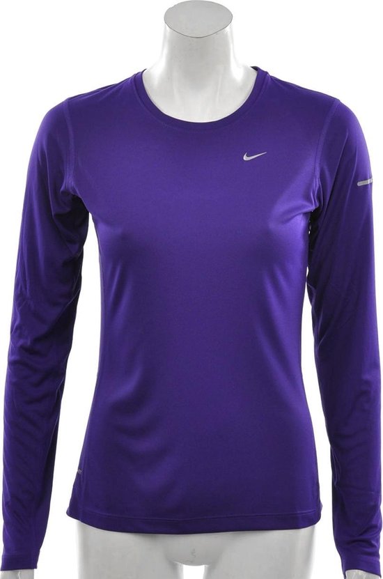 Nike Miler Long Sleeve Top - Hardloopshirt - Vrouwen - Maat XL - Paars |  bol.com