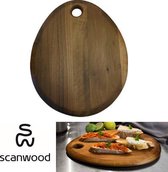 Scanwood snijplank / serveerplank met oog walnotenhout