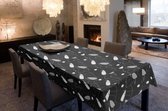 Joy@home Tafellaken - Tafelkleed - Tafelzeil - Afgewerkt Met Biaislint - Opgerold op dunne rol - Geen plooien - Trendy - Miro Zwart