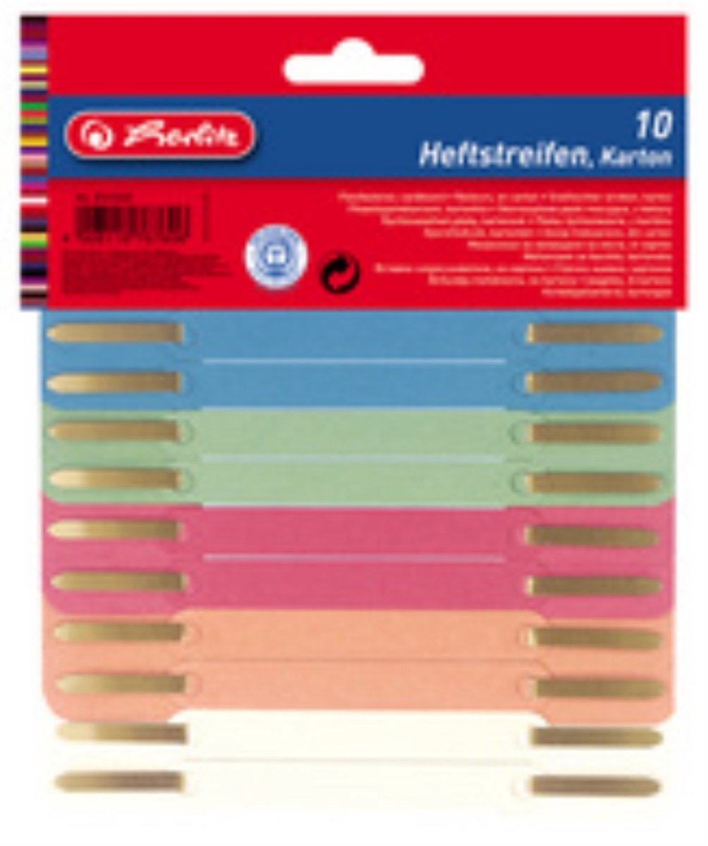 herlitz boekomslagen karton, gekleurd gesorteerd, 10 stuks