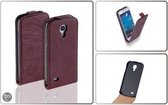 Vintage Flip Case Leder Cover Hoesje Samsung Galaxy S4 Mini i9190 Ruby