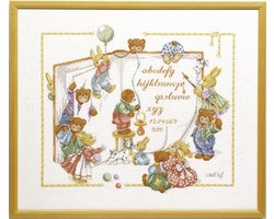 borduurpakket 15527 christl vogl, berenboek, geboorte, a.b.c.