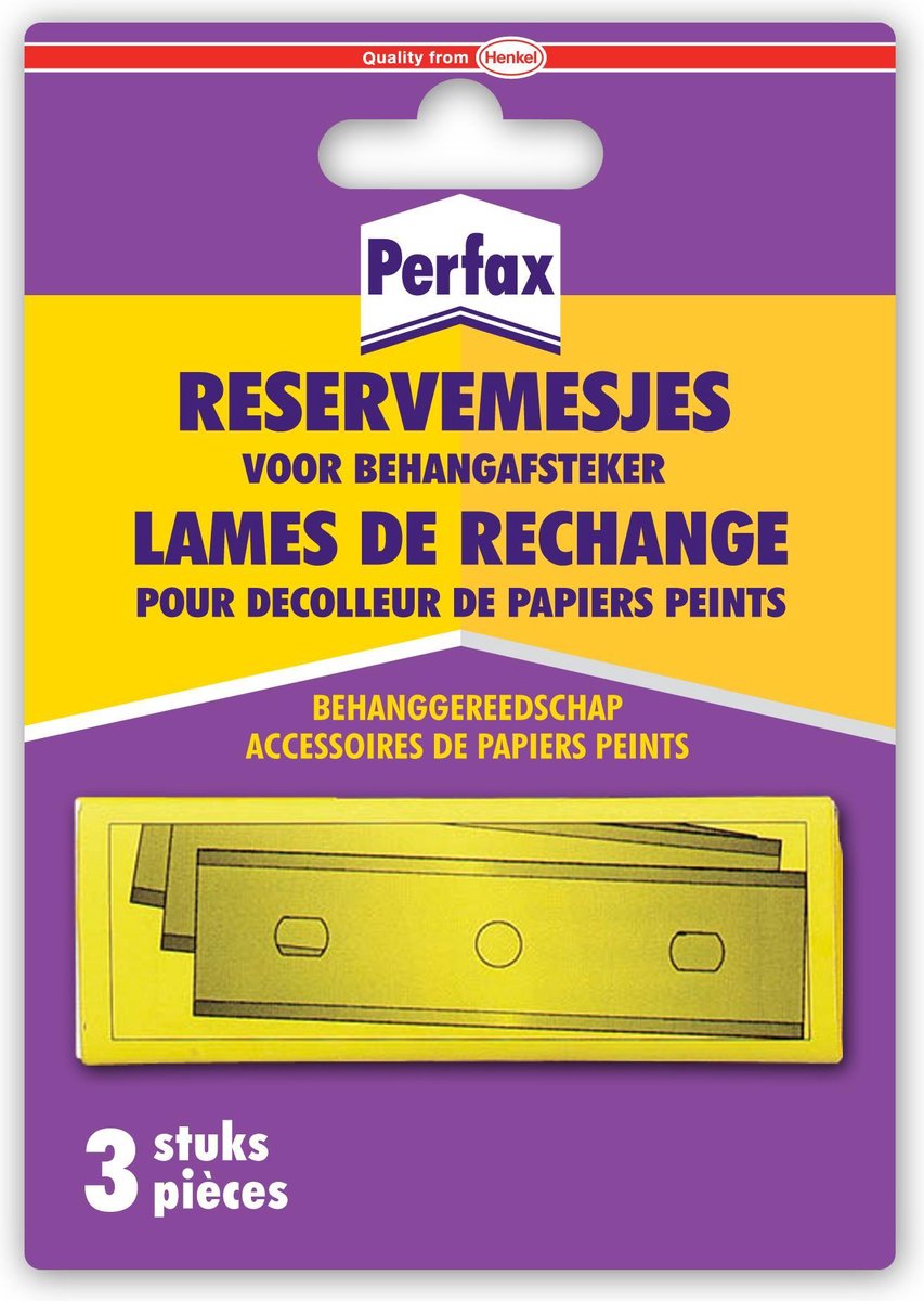 Perfax Reservemessen voor Behangafsteker – 3 Stuks – Vervangmes – Scherp & Efficiënt – Voor Verwijderen van Behang