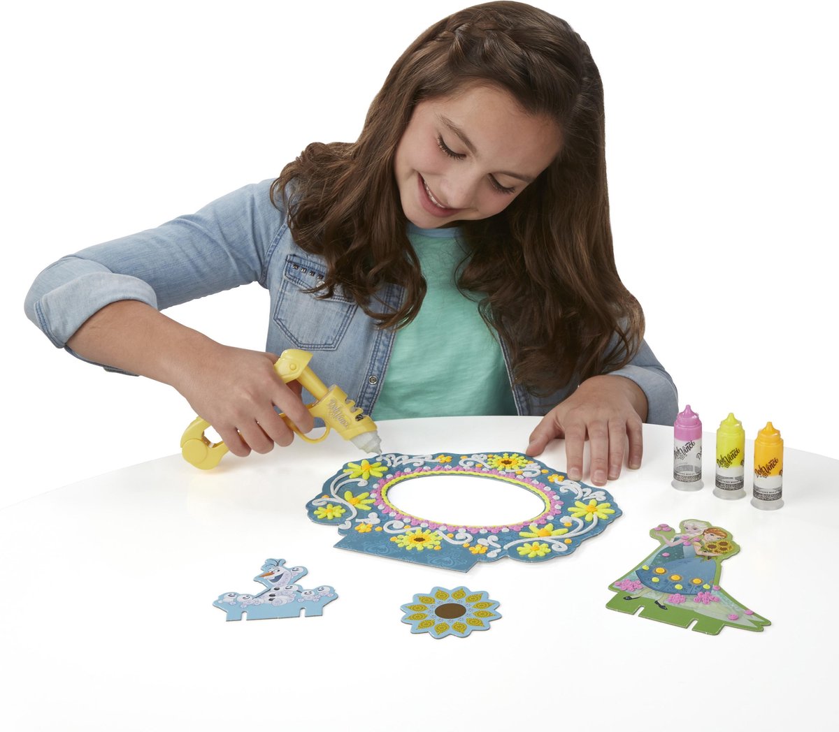 Hasbro Dohvinci Frozen kaptafel - fotolijstje en knutselset - 4 stuks - met glinsterende Deco Pop tube voor sneeuw en ijs effecten — afbeelding 8