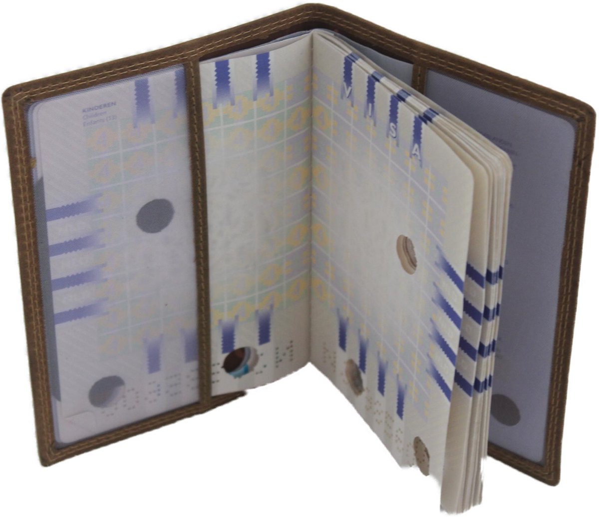 OI Hunter bruin lederen Paspoort mapje / paspoortcover origineel / leren paspoorthouder / paspoorthoes / Hunter bruin leer / 157H