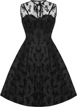 Voodoo Vixen Flare jurk -S- Taffeta jurk Zwart