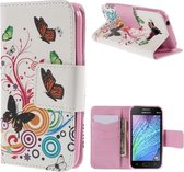 Samsung Galaxy J1 vlinders kleuren agenda wallet hoesje