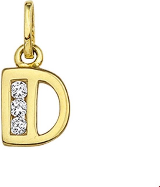 Foto: Huiscollectie bedel letter d zirkonia goud