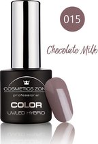 Cosmetics Zone Hypoallergene UV/LED Gellak Chocolate Milk 015 - bruin - Glanzend - Gel nagellak