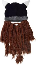 MikaMax Viking Muts met Baard - Muts Heren - Bruin/zwart