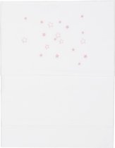 Koeka Wieglaken Stars - white/old babypink 80x100cm