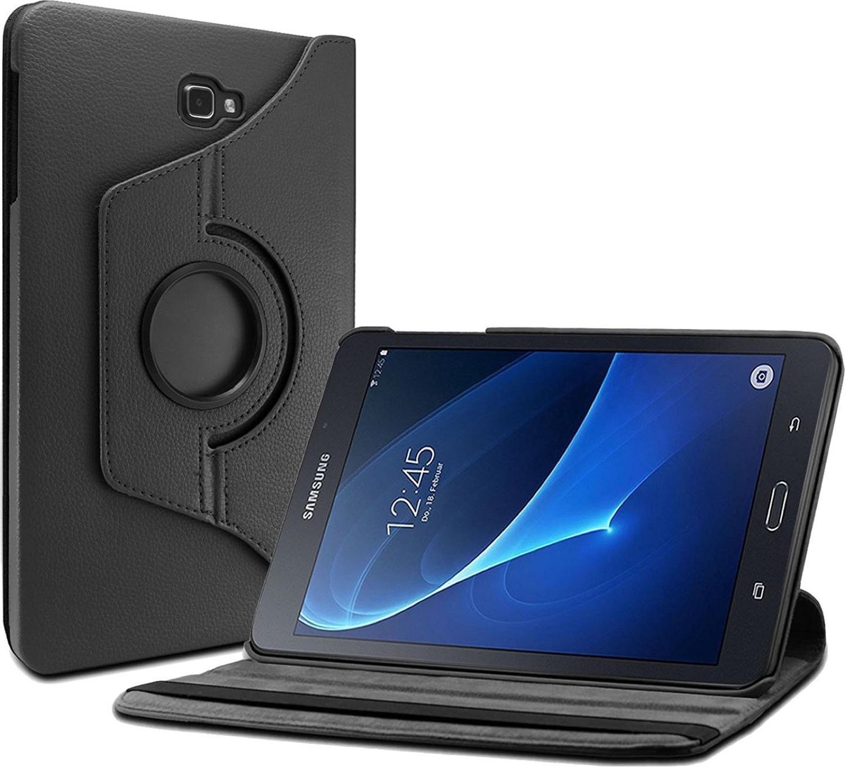Samsung Galaxy Tab S2 9.7 - Leer Zwart Draaibare 360 Graden Cover Hoes - Book Case met Multi-Stand Rotatie