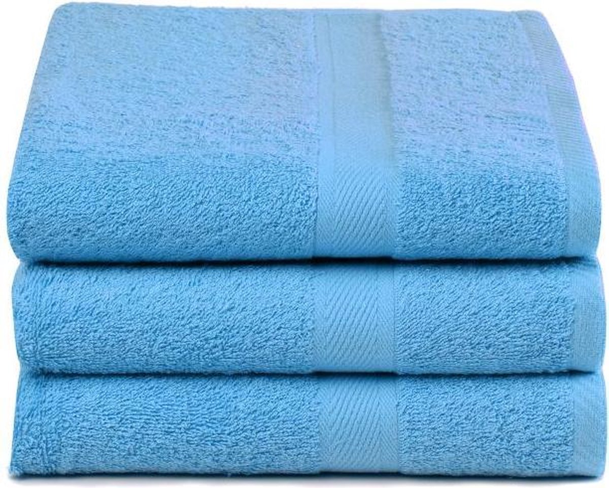 Lucca - douchelaken - 3-pack - 70 x 140 - Aqua