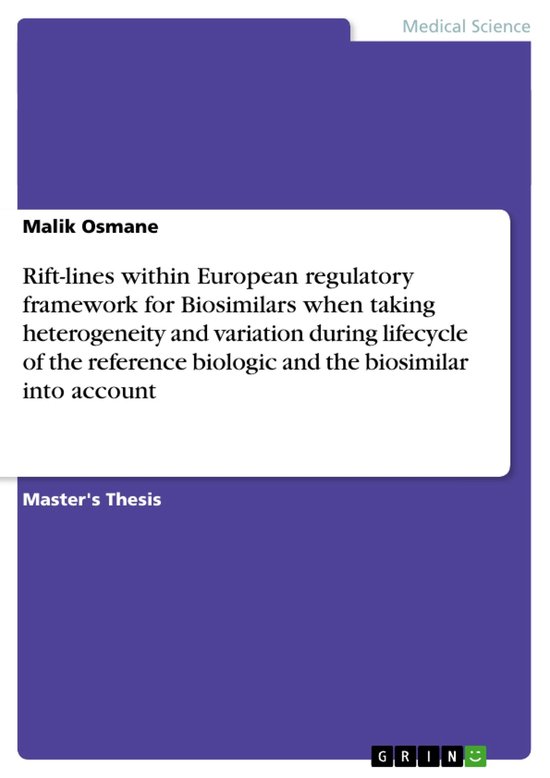 Rift-lines within European regulatory framework for Biosimil ... - cover