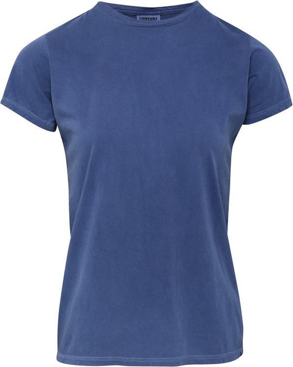 Basic t-shirt comfort colors denim blauw voor dames maat M | bol.com