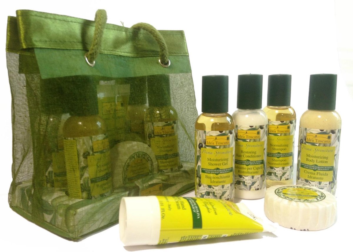 Goedkoopste Idea Toscana - Cadeau of reisset met 50ml flesjes, handcrème, zeep - Natuurlijk, zonder synthetische toevoegingen