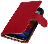 Samsung Galaxy S3 mini i8190 - Echt Leer Bookcase Roze - Lederen Leder Cover Case Wallet Hoesje
