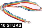 10x Keycords regenboog/rainbow kleuren