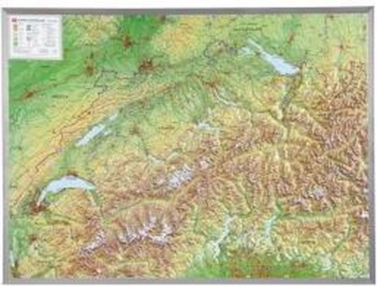 Schweiz 1 : 500 000 mit Aluminium Rahmen - cover