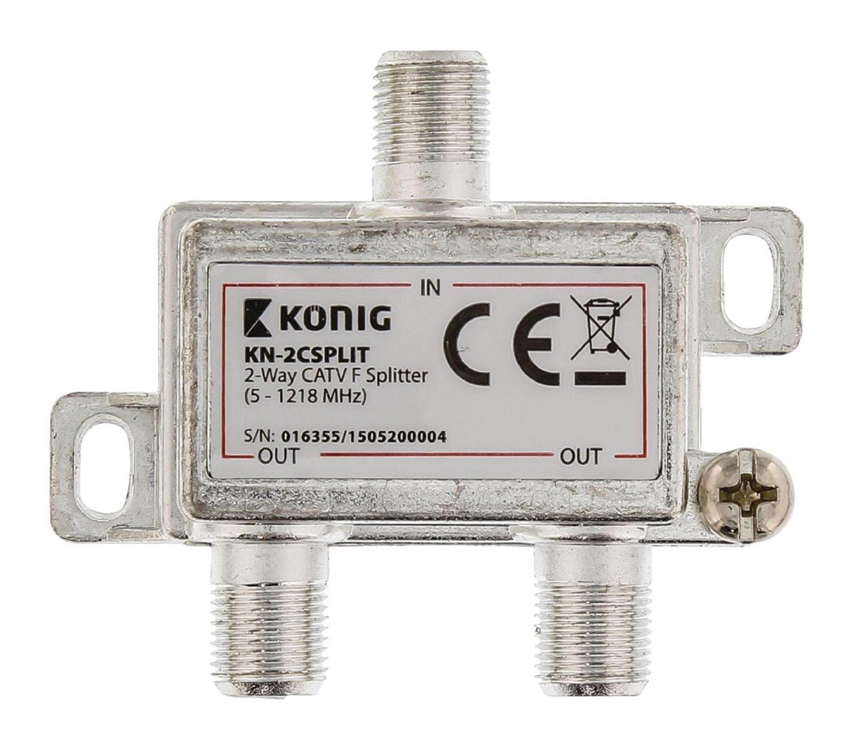 CATV-Splitter 4.2 dB / 5-1218 MHz - 2 Uitgangen