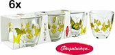 Pasabahce - Vlinder - Gedessineerde  Glazen - Water - Sap glas - 285 ml  - 6 stuks