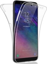 Hoesje geschikt voor Samsung Galaxy A6 2018 - 2 in 1 Volledig Dekkende 360 Hoes Transparant met Ingebouwde Siliconen Screenprotector