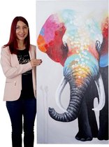 Olieverf schilderij colorful Elephant