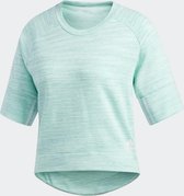 adidas W S2S Q2 Ss Top Dames Shirt - Clear Mint Mel/White - Maat XL