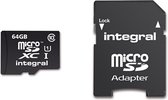 Integral UltimaPro - Flash memory card ( Micro SDXC to SD adapter included ) - 64 GB - UHS Class 1 / Class10 - Micro SDXC