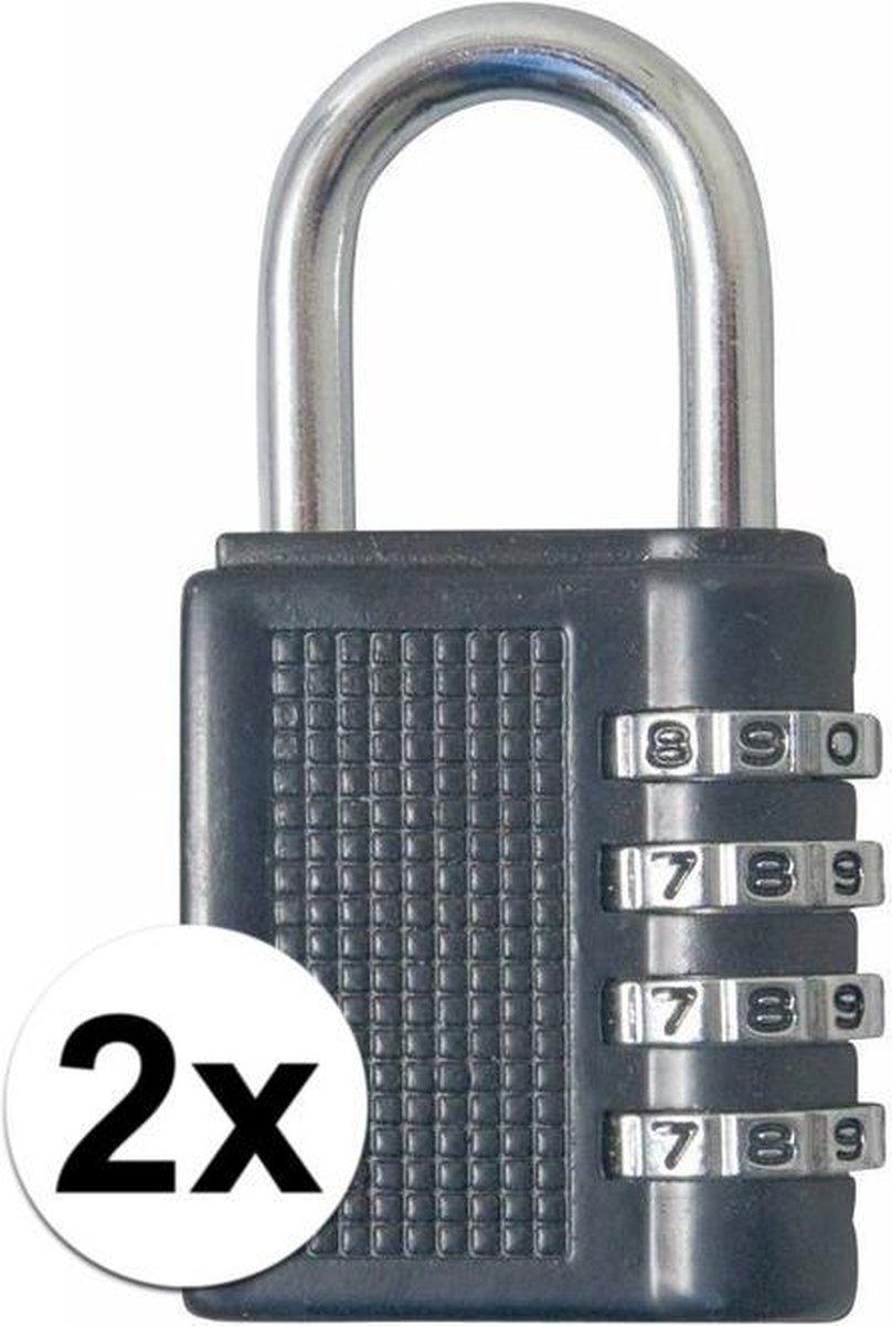ZUWIJEQ 2 stuks hangslot voor kluisje en koffer, metaal, valbeveiliging, koffersloten met sleutels voor kasten en laden, universiteiten, fitnessstudio