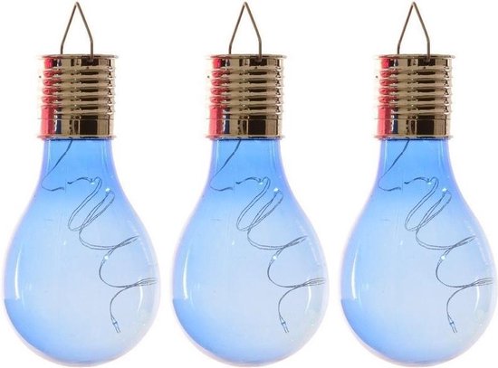 Sinewi Oneindigheid Jolly 3x Buiten/tuin LED blauw lampbolletje/peertje solar verlichting 14 cm -...  | bol.com
