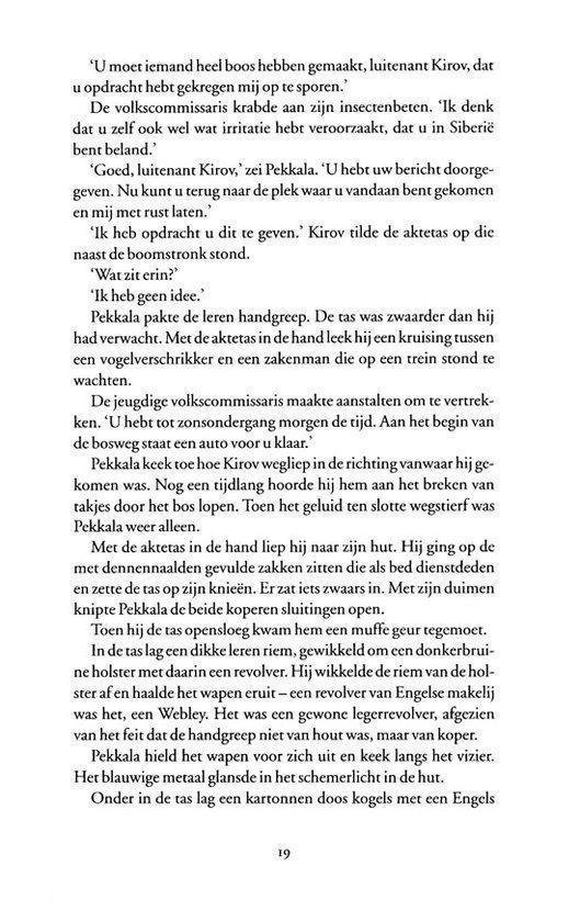 Pagina met tekst en een illustratie van een man in een hut.