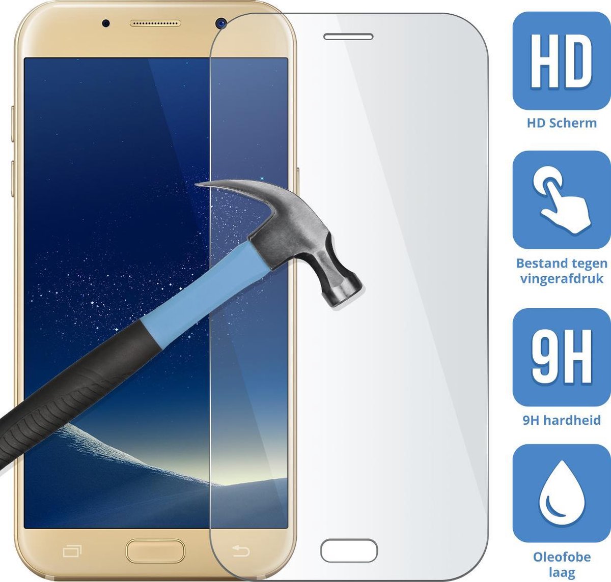 Sterke screenprotector voor Samsung Galaxy J5 2017 2.5D 9H tempered glass