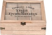 Theedoos 9 vaks hout | 6H1395 | Clayre & Eef