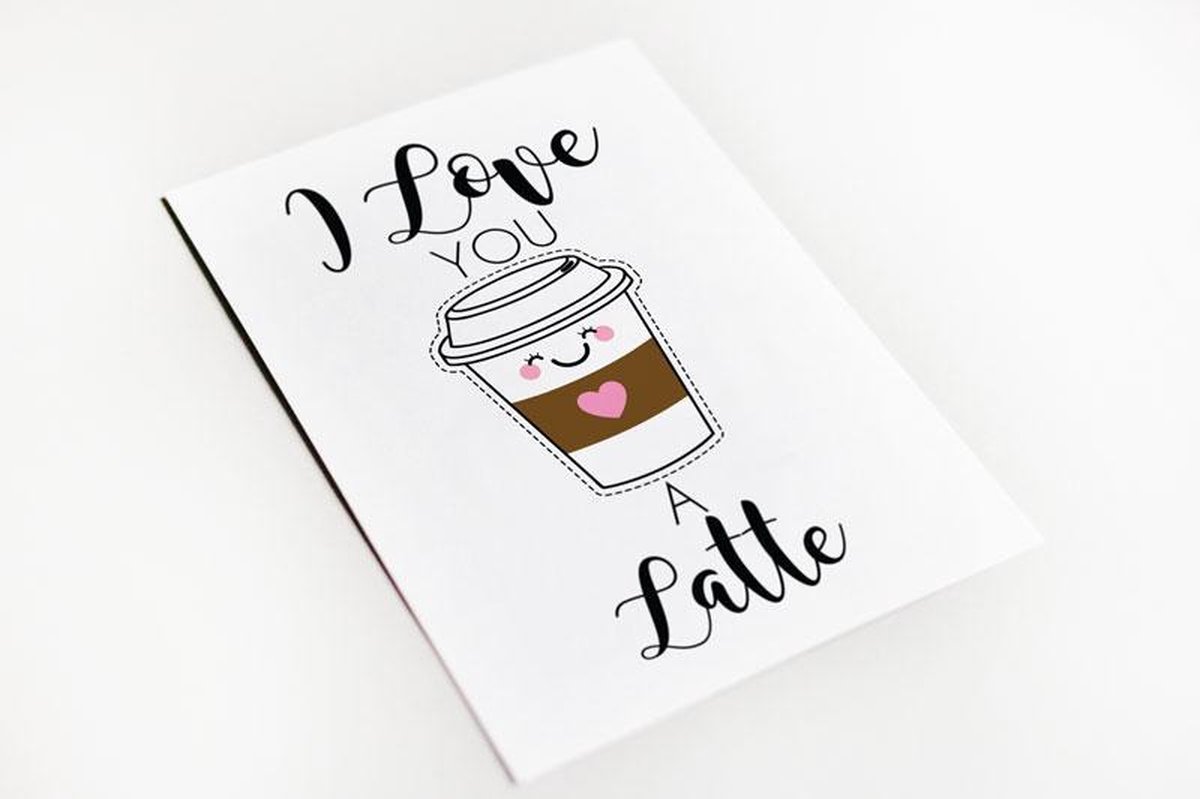 Wenskaart Love you a latte