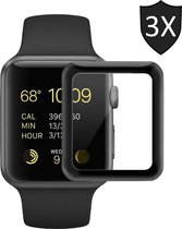 3x Screenprotector geschikt voor Apple Watch 40mm Series 4 - Full Screen Cover Volledig Beeld
